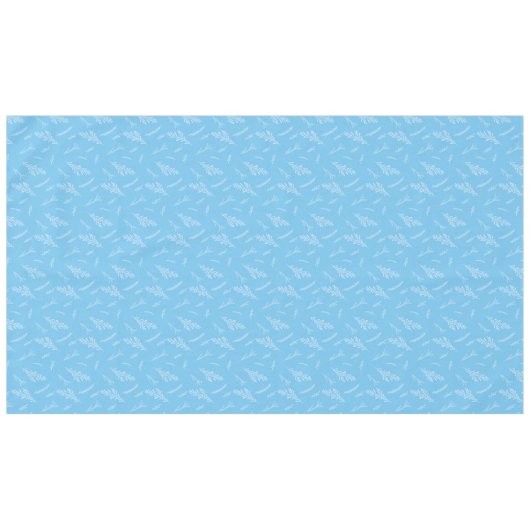 Omhoog Noord - Wit op Blauw Botanisch Patroon Tafelkleed (Voorkant (Horizontaal))