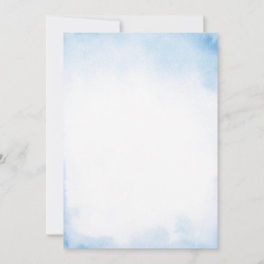 Omhoog, omhoog en weg Baby shower Blue Balloon Kaart (Achterkant)