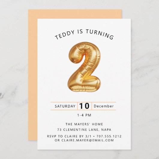 Omhoog, omhoog en weg! Ballonthema 2e verjaardag p Kaart (Voorkant / Achterkant)