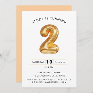 Omhoog, omhoog en weg! Ballonthema 2e verjaardag p Kaart