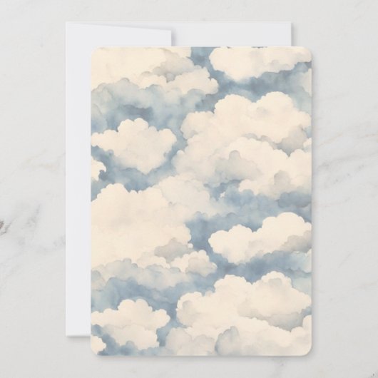 Omhoog, omhoog en weg ballonverjaardag kaart (Achterkant)