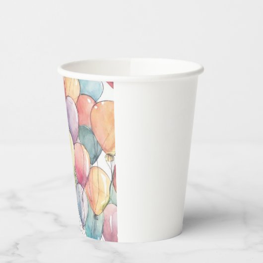 Omhoog, omhoog en weg ballonverjaardag papieren bekers (Links)