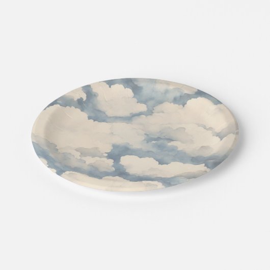 Omhoog, omhoog en weg ballonverjaardag papieren bordje (Gekanteld)