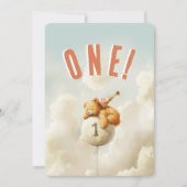 Omhoog, Omhoog en Weg Beer-thema Eerste Verjaardag Kaart (Voorkant)