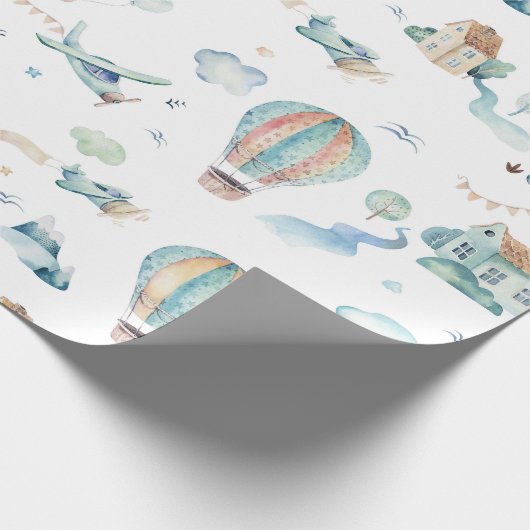 Omhoog, omhoog en weg cadeaupapier (Hoek)