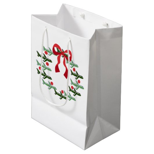 Omhoog omhoog en weg krans Gift Bag Medium Cadeauzakje (Voorkant Gekanteld)