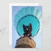 Omhoog, omhoog en weg met Felini de kat Feestdagenkaart (Voorkant / Achterkant)