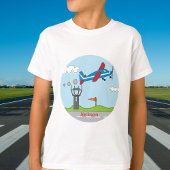 Omhoog, omhoog en weg! Schattige vliegtuig voor kl T-shirt