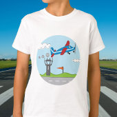 Omhoog, omhoog en weg! Schattige vliegtuig voor kl T-shirt