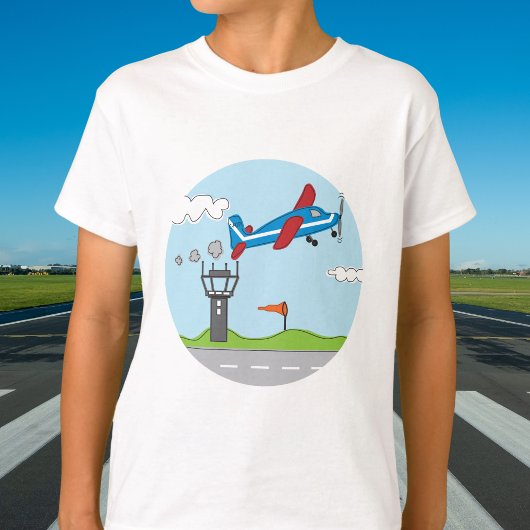 Omhoog, omhoog en weg! Schattige vliegtuig voor kl T-shirt