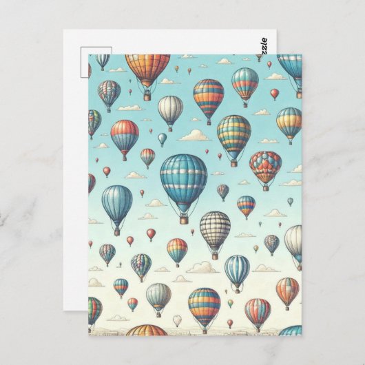 Omhoog, omhoog en weg! Waanzinnige heteluchtballon Briefkaart (Voorkant / Achterkant)