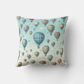 Omhoog, omhoog en weg! Waanzinnige heteluchtballon Kussen (Achterkant)