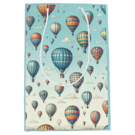 Omhoog, omhoog en weg! Waanzinnige heteluchtballon Medium Cadeauzakje