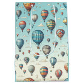 Omhoog, omhoog en weg! Waanzinnige heteluchtballon Medium Cadeauzakje (Achterkant)