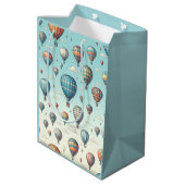 Omhoog, omhoog en weg! Waanzinnige heteluchtballon Medium Cadeauzakje (Achterkant Gekanteld)
