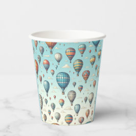 Omhoog, omhoog en weg! Waanzinnige heteluchtballon Papieren Bekers