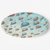 Omhoog, omhoog en weg! Waanzinnige heteluchtballon Papieren Bordje (Gekanteld)