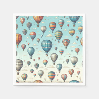 Omhoog, omhoog en weg! Waanzinnige heteluchtballon Servet