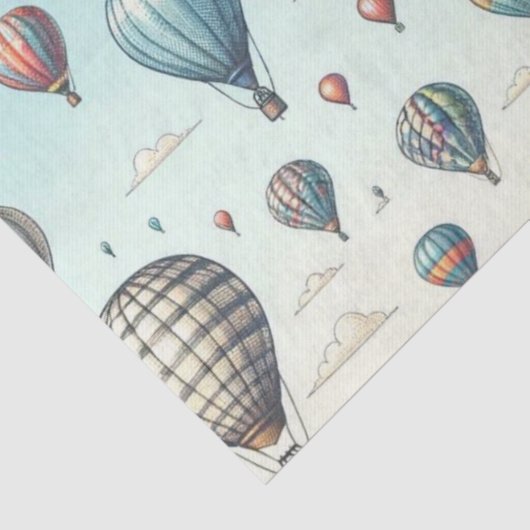 Omhoog, omhoog en weg! Waanzinnige heteluchtballon Tissuepapier (Detail)