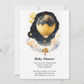 Omhoog, omhoog & weg: hemelballon Baby shower Kaart (Voorkant)