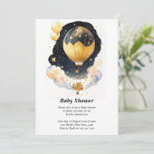 Omhoog, omhoog & weg: hemelballon Baby shower Kaart (Staand voorkant)