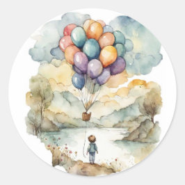 Omhoog, omhoog & weg Verjaardag Sticker