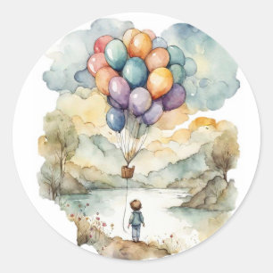 Omhoog, omhoog & weg Verjaardag Sticker