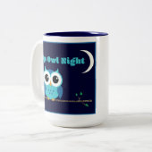 Omhoog Owl Night Tweekleurige Koffiemok (Voorkant links)