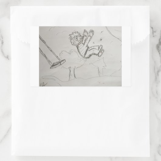 Omhoog Rechthoekige Sticker (Tas)