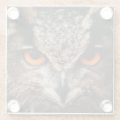 Omhoog Sluiten met Oranje ogen Glazen Onderzetter (Achterkant)