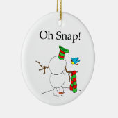 Omhoog Snowman Keramisch Ornament (Rechts)