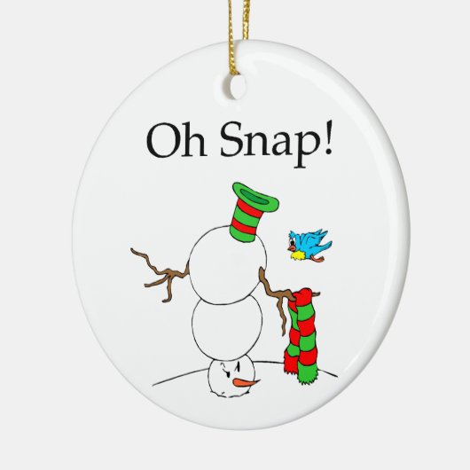 Omhoog Snowman Keramisch Ornament (Links)