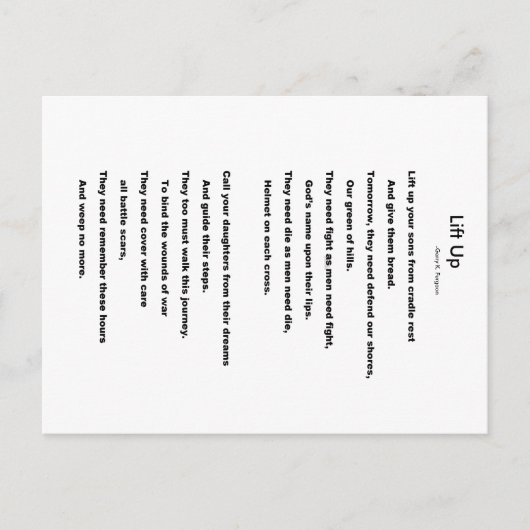 OMHOOG TILLEN BRIEFKAART (Voorkant)