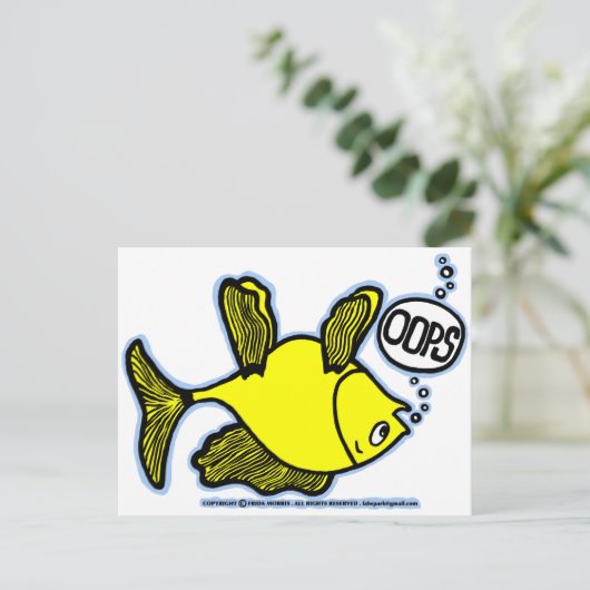 Omhoog vis. briefkaart (Staand voorkant)