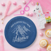 Omhoog voor avontuurgebergten Witte ID358 Papieren Bordje (Feest)