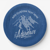 Omhoog voor avontuurgebergten Witte ID358 Papieren Bordje (Voorkant)