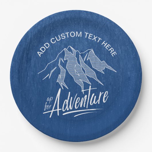 Omhoog voor avontuurgebergten Witte ID358 Papieren Bordje (Voorkant)