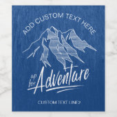 Omhoog voor avontuurgebergten Witte ID358 Wijn Etiket (Enkel label)