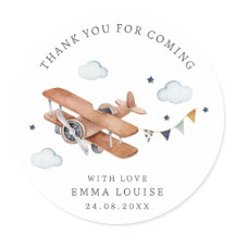 Omhoog & weg, Waterverf Vliegtuig Baby shower