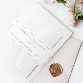 omhuld | Calligrafie Elegant Green Wedding Uitnodigingen Wikkel