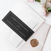 omhuld | Calligrafie Elegant Tuxedo Black Wedding Uitnodigingen Wikkel