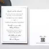 omhuld | Calligrafie Elegant White QR code Weddens Kaart