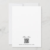 omhuld | Calligrafie Elegant White QR code Weddens Kaart (Achterkant)