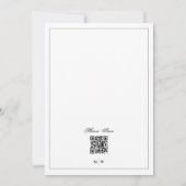omhuld | Elegant Monogram White QR code Weddenscha Kaart (Achterkant)