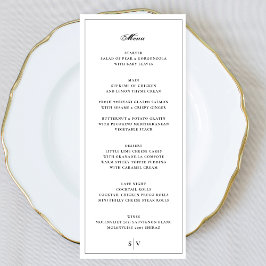 omhuld | Elegant Monogram White Wedding Menu