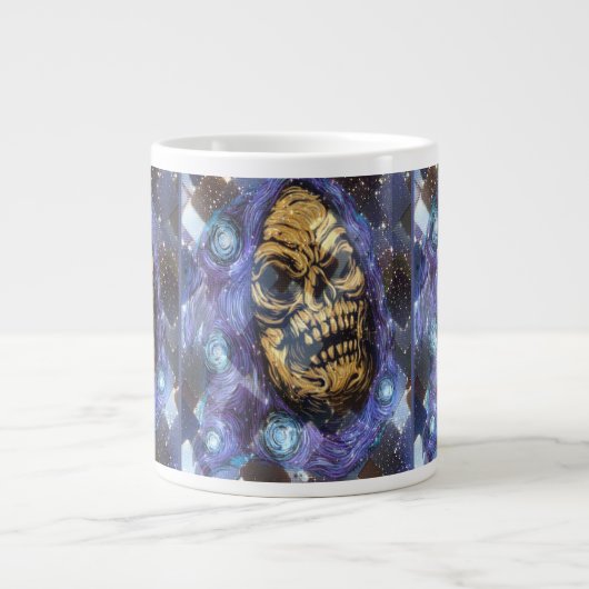 omhuld gouden schedel grote koffiekop (Voorkant)