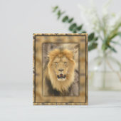 omhuld lion briefkaart (Staand voorkant)
