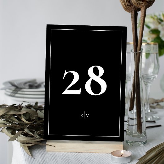 omhuld | Monogram Elegant Tuxedo Black Wedding Kaart