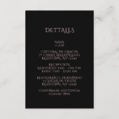 Omhulling Spaans Quinceañera Roos Informatiekaartje (Achterkant)