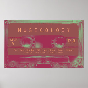  omhulling van cassettes voor Retro-audio Poster